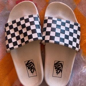 vans checkered slides